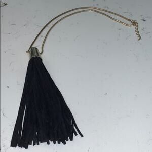 Black Tassel Statement Necklace
